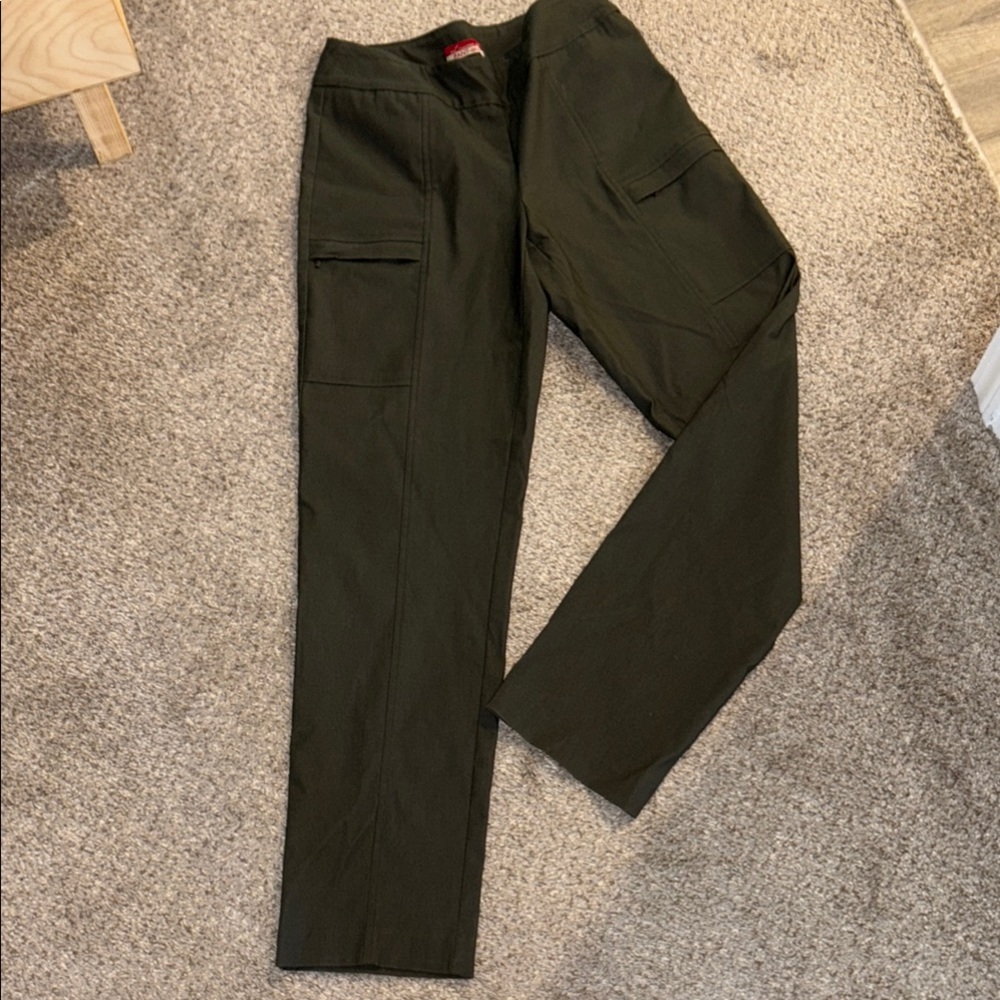 Lisette L Montreal hunter green pull on pants with side pockets